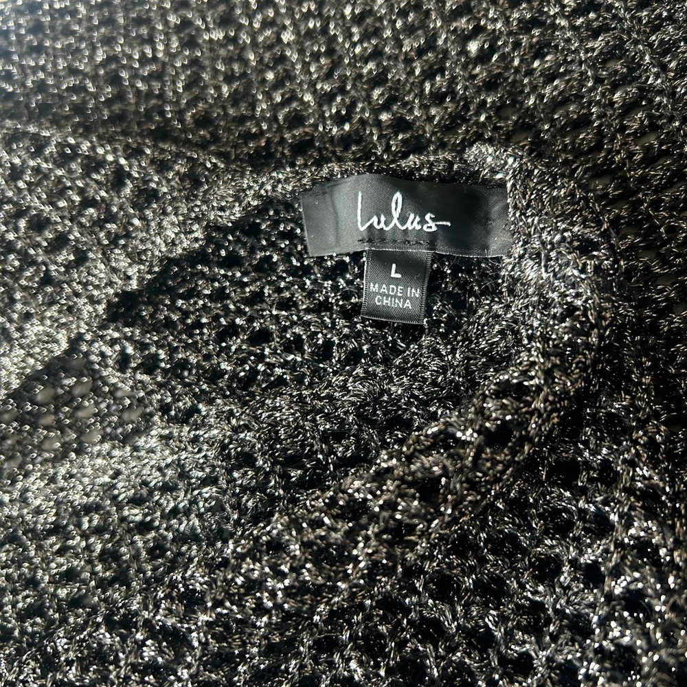 Black Sparkle Crochet Midi Dress - Picture 5 of 6
